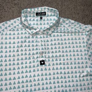 Bad Birdie Polo Shirt Mens XL Golf Performance Geometric Pattern AOP